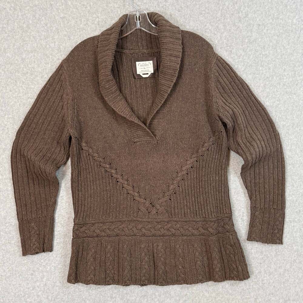 Old Navy Knit Sweater Size XL 2007 Lambswool Angora Feminine Preppy Vtg Y2K